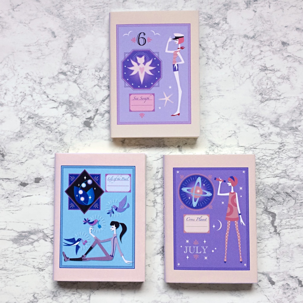 レトロ図鑑ブックカバー A4サイズデータ 3種セット