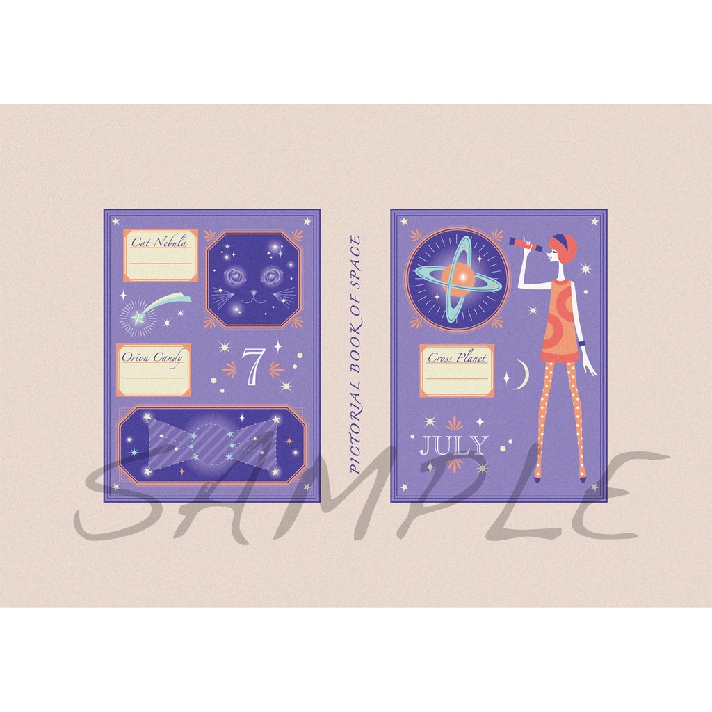 レトロ図鑑ブックカバー A4サイズデータ 3種セット