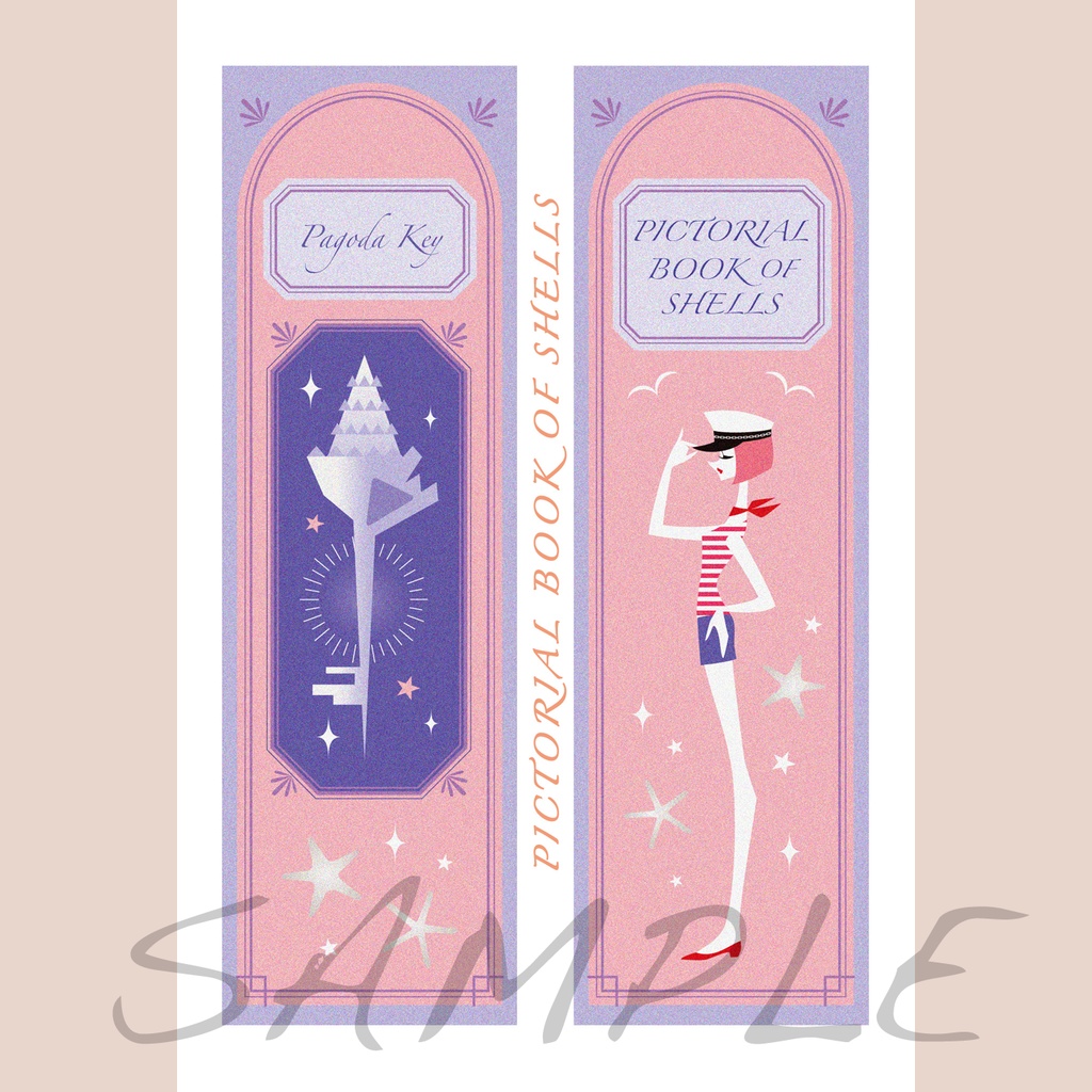 レトロ図鑑しおり6枚セット ハガキサイズデータ