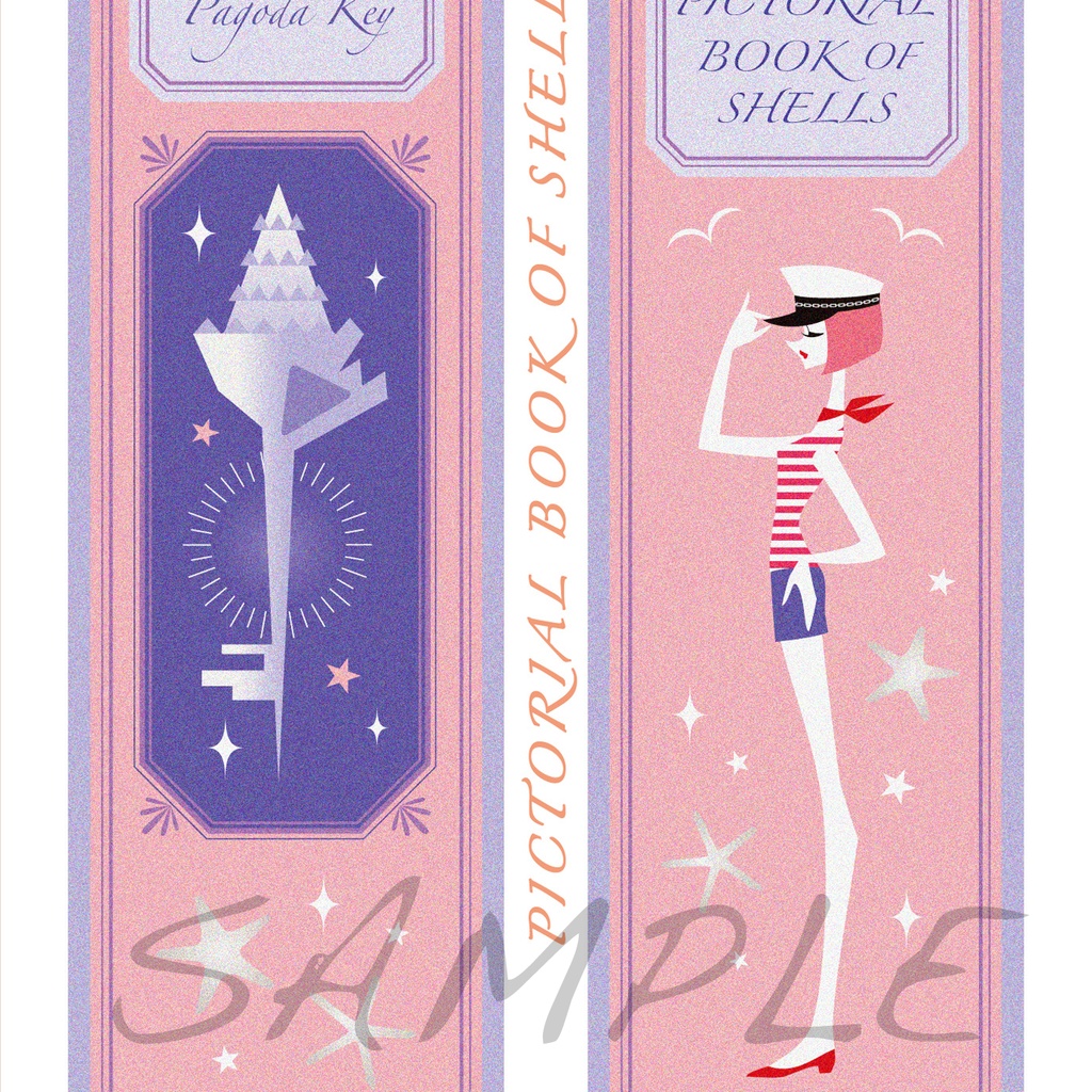 レトロ図鑑しおり6枚セット ハガキサイズデータ