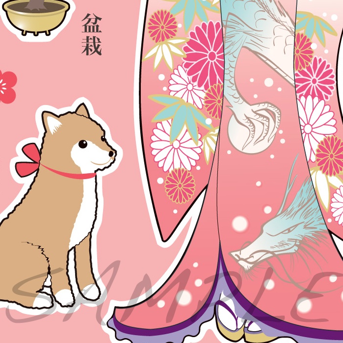 和風ペーパードール2枚セット ハガキサイズデータ