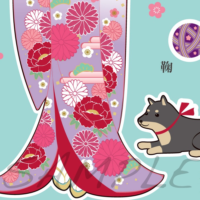 和風ペーパードール2枚セット ハガキサイズデータ