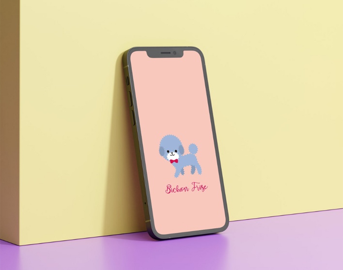 犬のスマホ壁紙6枚セット(柴犬/ビションフリーゼ/ダックスフント/プードル/ワイマラナー/ドーベルマン)