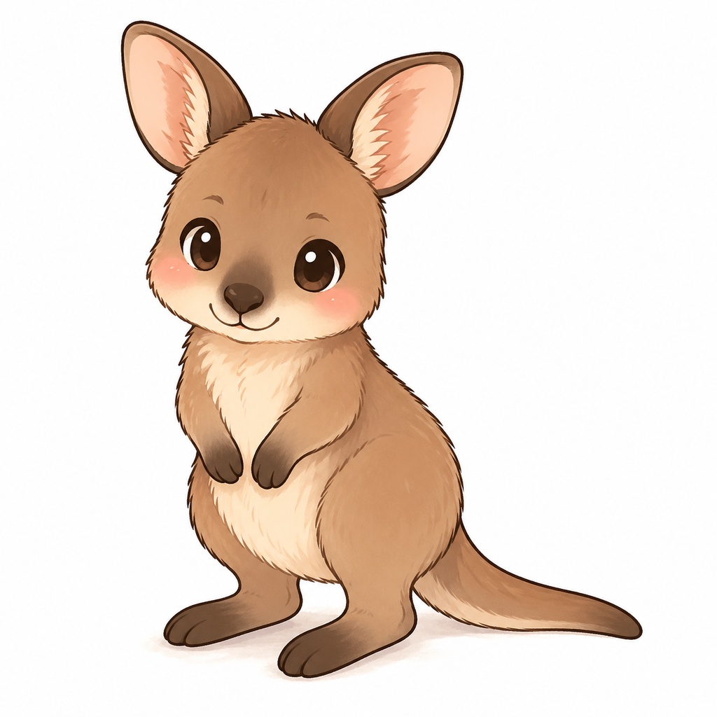 【ループ動画素材】かわいいワラビーの跳ねアニメーション