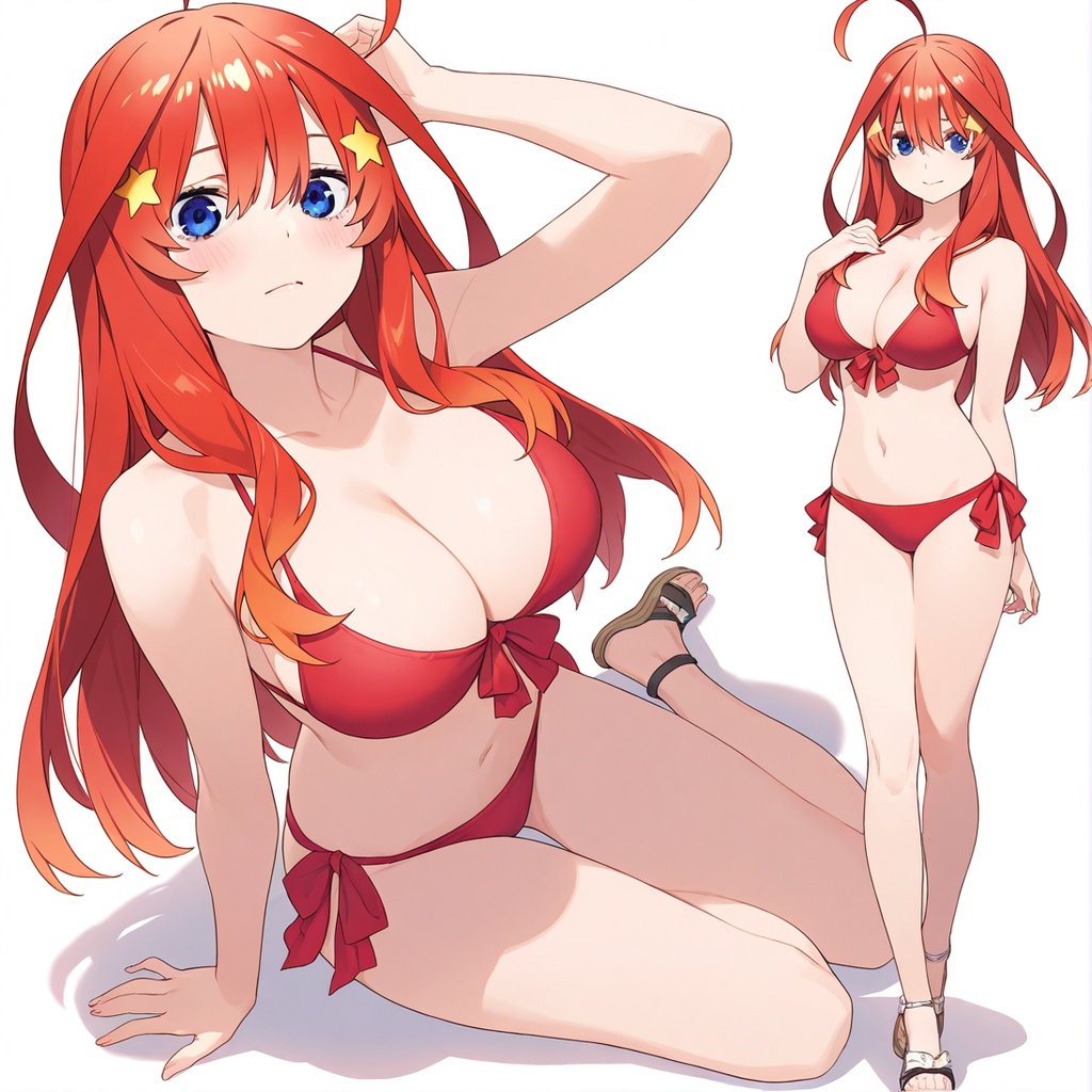 【五等分の花嫁】中野五月のビキニ姿のイラスト集29枚入り