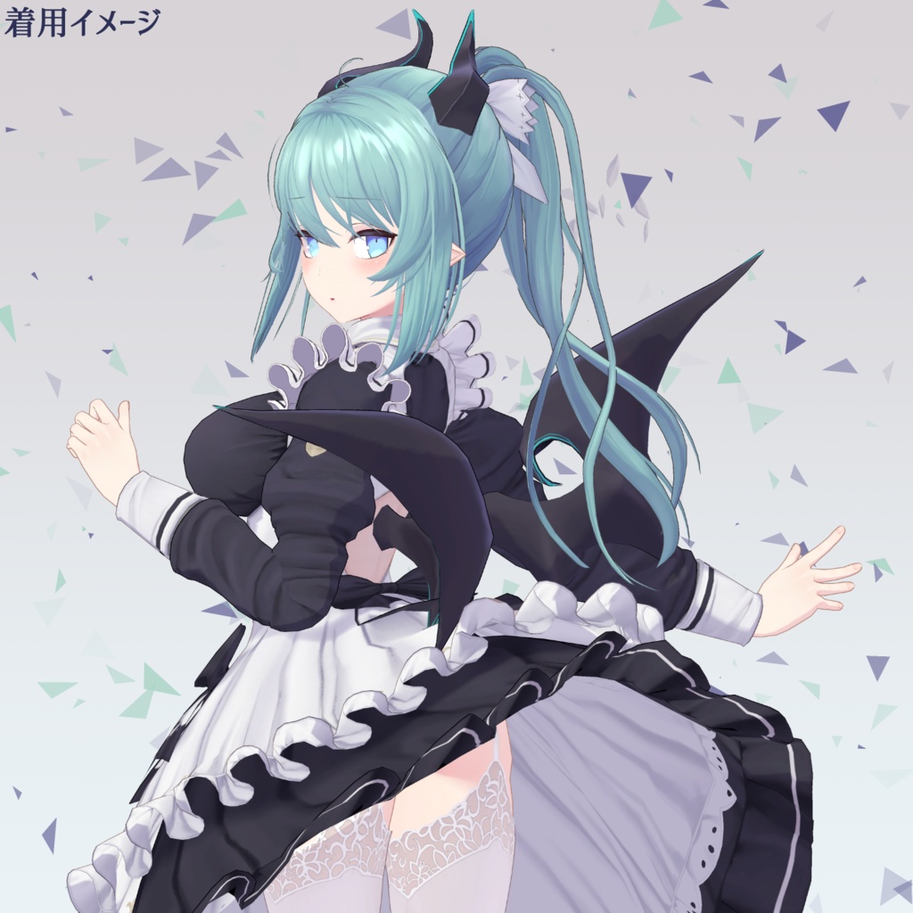 【VRchat向け】魔刻のポニーテール【メディス子さん・スノウエルフちゃん・幽狐さん・サタリナさん向けヘアスタイル】【3Dモデル】