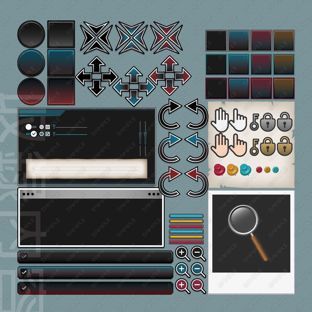 謎解き&脱出ゲームのためのUI素材セット