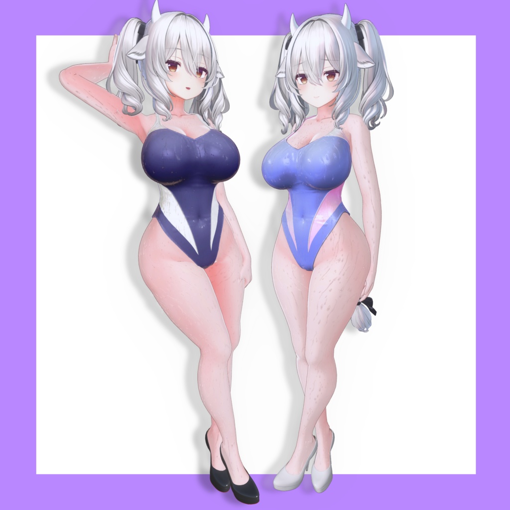 競泳水着 ミルティナ ちゃん用 〖Driping Water〗 水滴ノーマル 付属