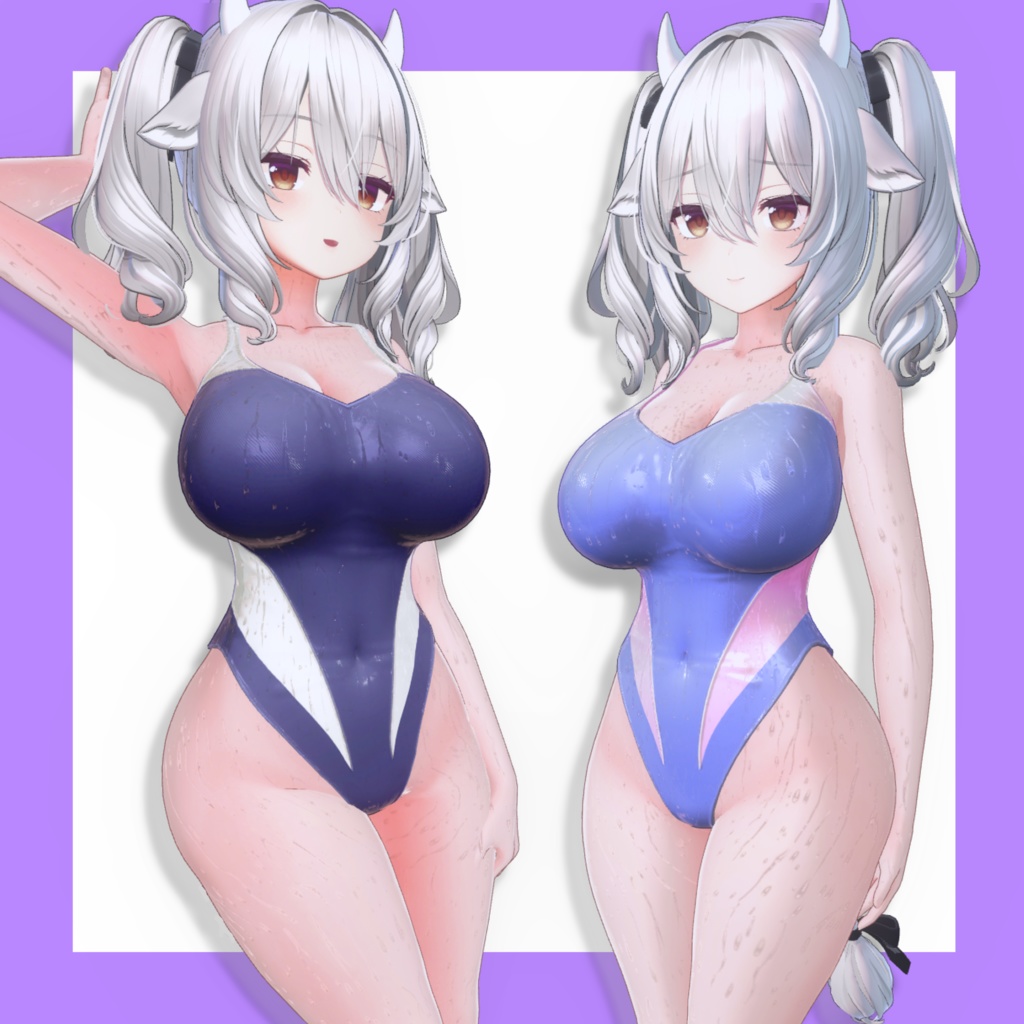 競泳水着 ミルティナ ちゃん用 〖Driping Water〗 水滴ノーマル 付属