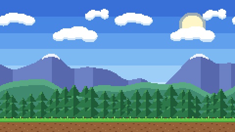 【4K・60秒ループ】8bitレトロゲーム風 横スクロール背景 6種【配信・動画・ゲーム素材】