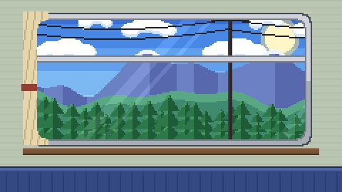 【4K・60秒ループ】8bitレトロゲーム風 電車の車窓 6種【配信・動画背景】