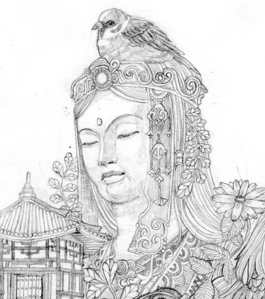 『観音』大人の塗り絵<jpg>