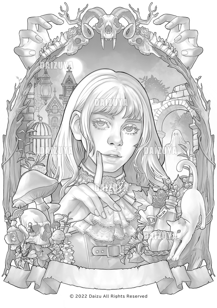 大人の塗り絵『ハロウィン』