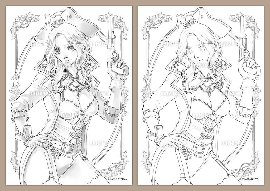 大人の塗り絵『女海賊』