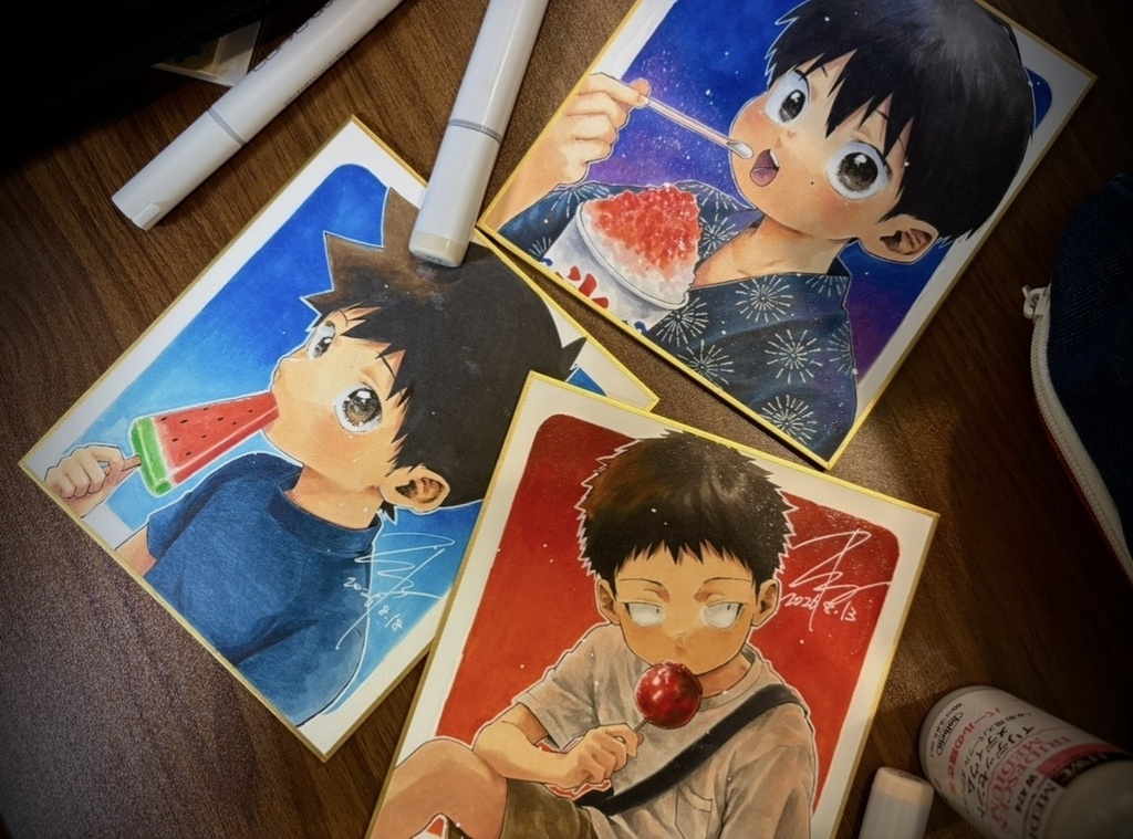 お盆アナログ色紙