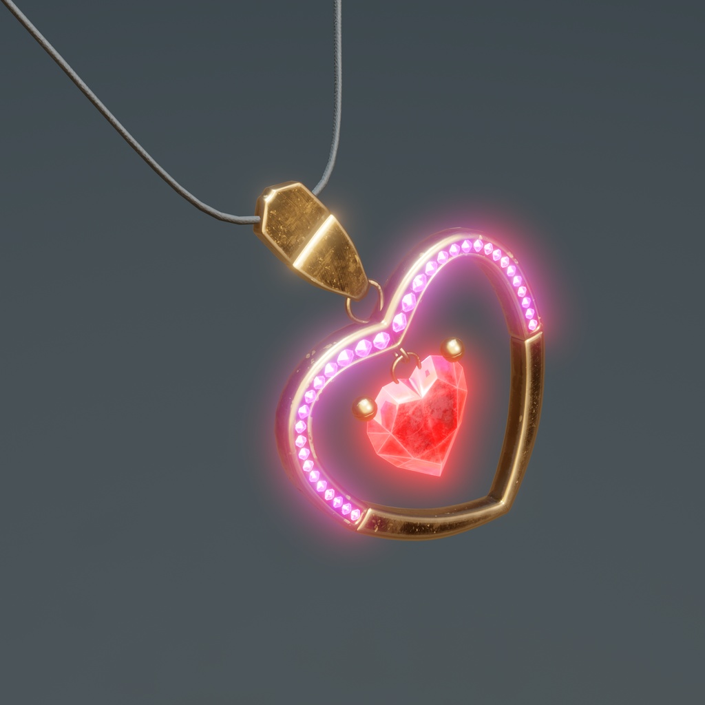 【VRCアバター向け】ハートネックレス