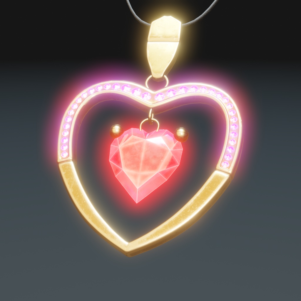 【VRCアバター向け】ハートネックレス