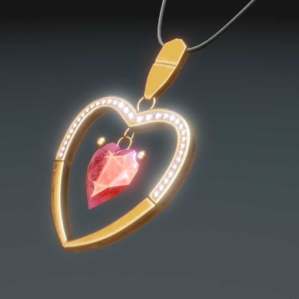 【VRCアバター向け】ハートネックレス