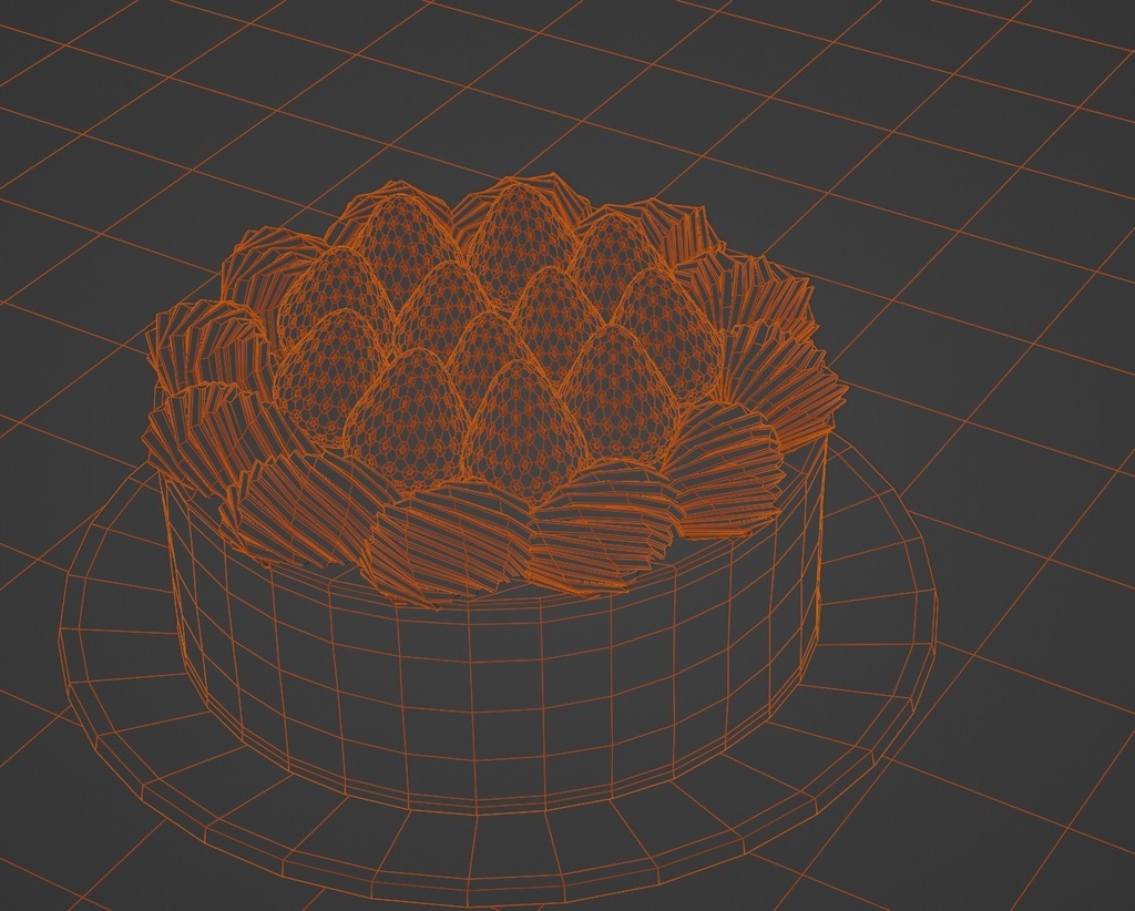 いちごのホールケーキ 3DCGモデル