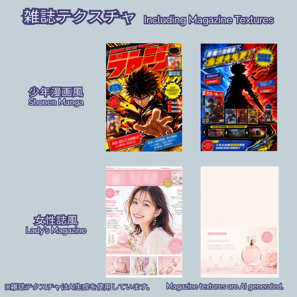 コンビニ風雑誌ラック 3Dモデル(VRChat/Unity/Unreal Engine対応) Japanese magazine rack in convenience store