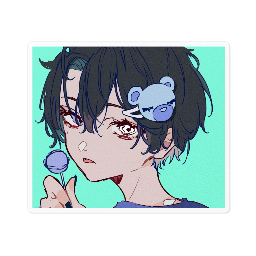 【青い男の子】ステッカー