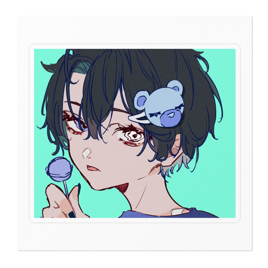 【青い男の子】ステッカー