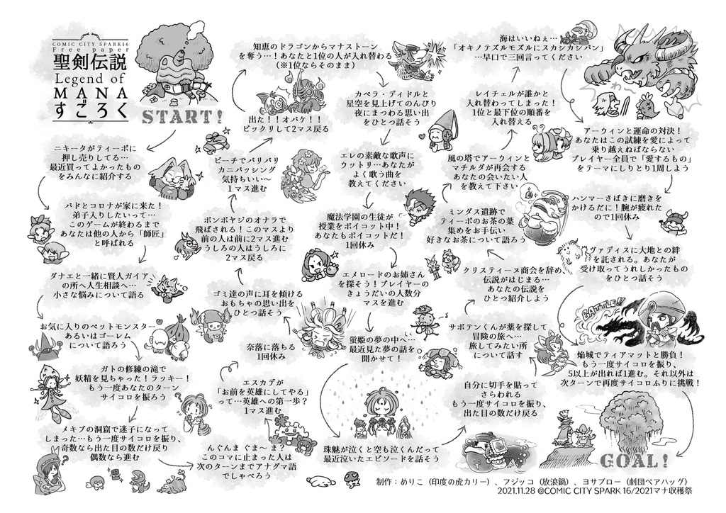 【SPARK16】無配ペーパー 聖剣LOMすごろく【2021マナ収穫祭】