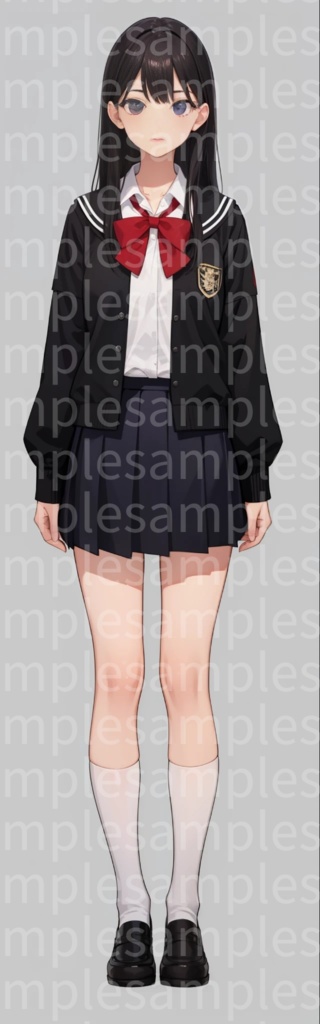 全身 立ち絵 素材4 制服 女子高校生