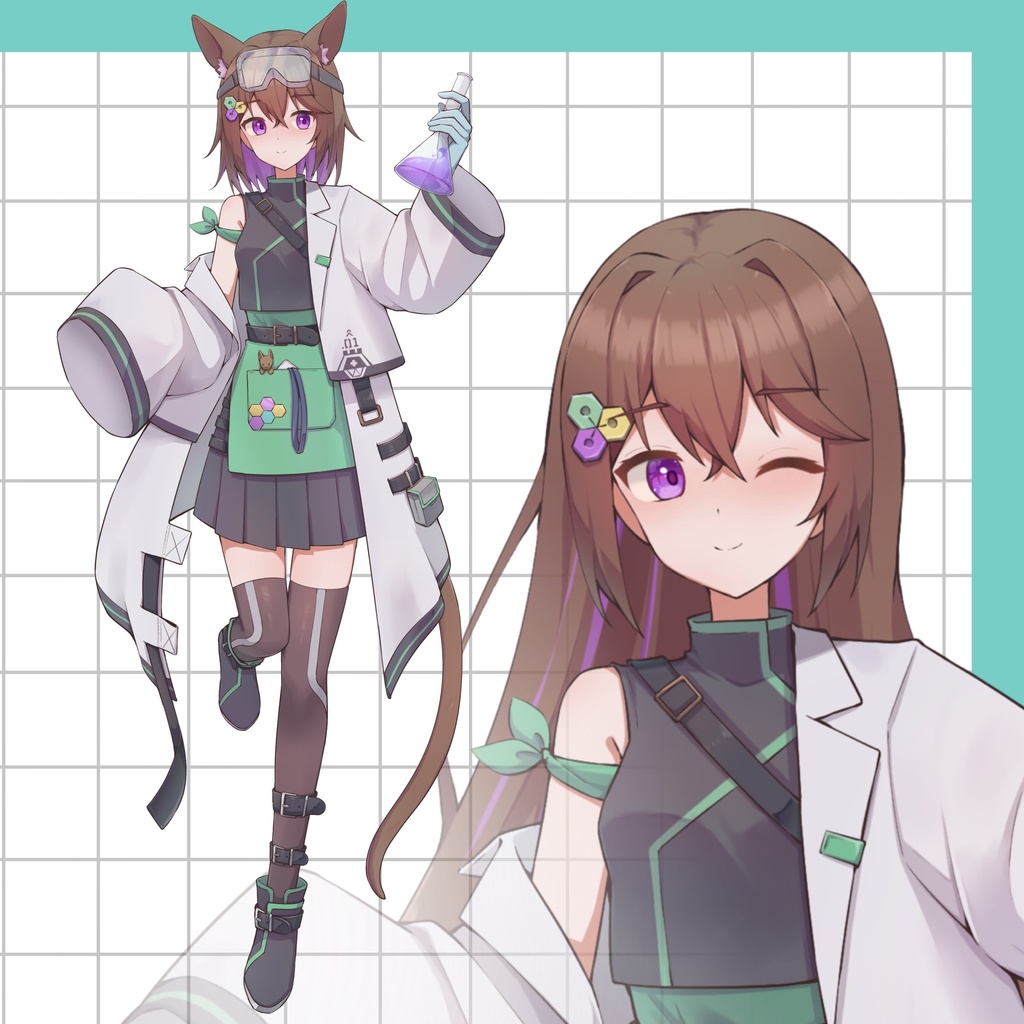 【立ち絵素材01】科学者の女の子【PNG/PSD】