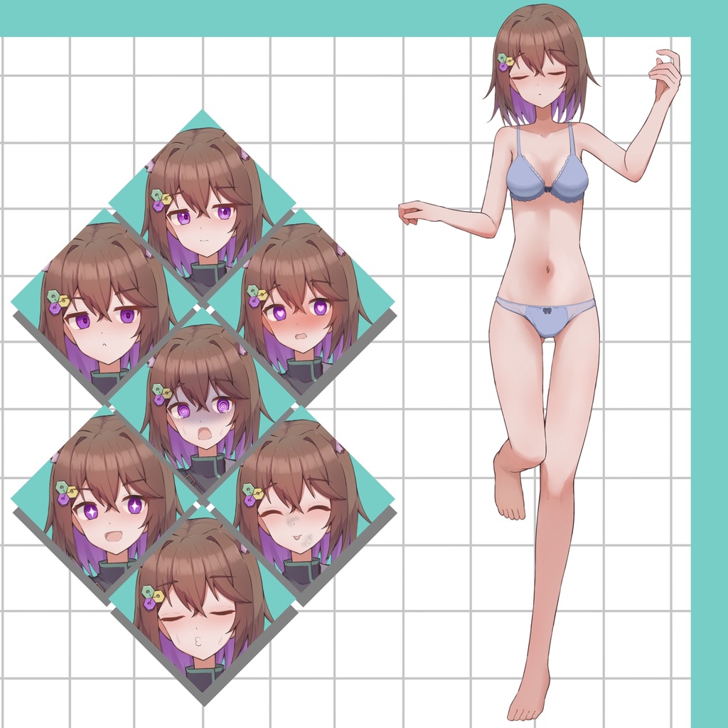 【立ち絵素材01】科学者の女の子【PNG/PSD】