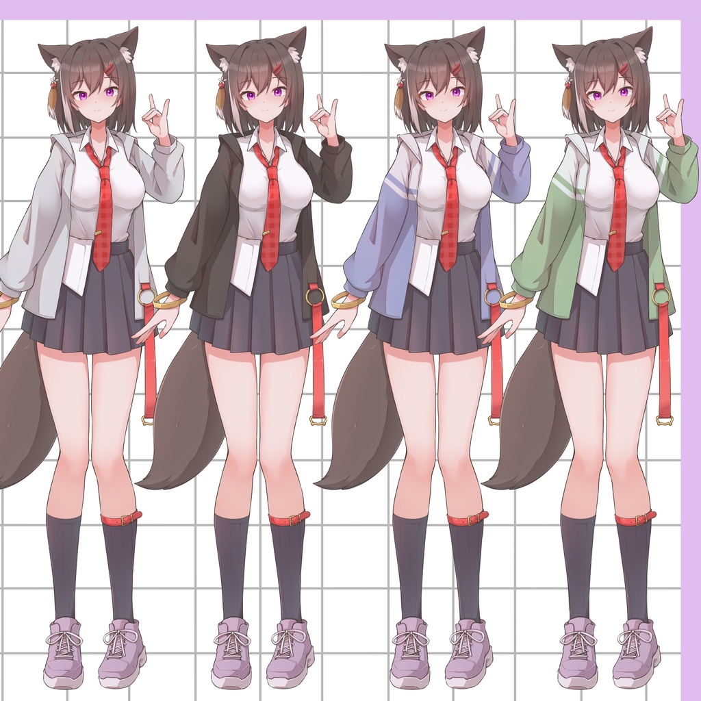 【立ち絵素材02】狐の女の子【PNG/PSD】