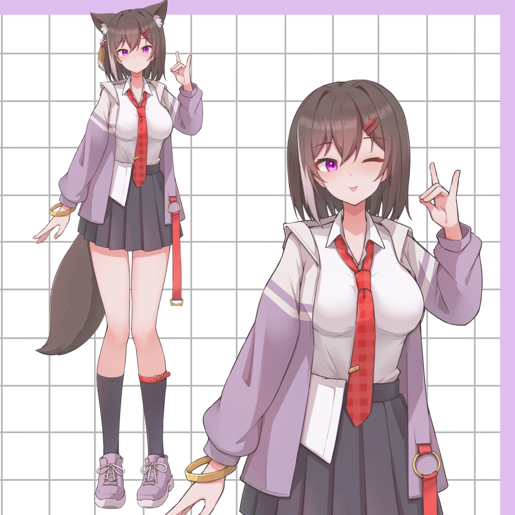 【立ち絵素材02】狐の女の子【PNG/PSD】