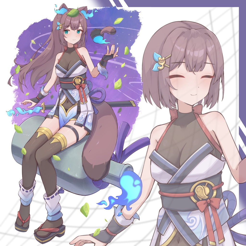 【立ち絵素材05】妖狸女の子【PNG/PSD】