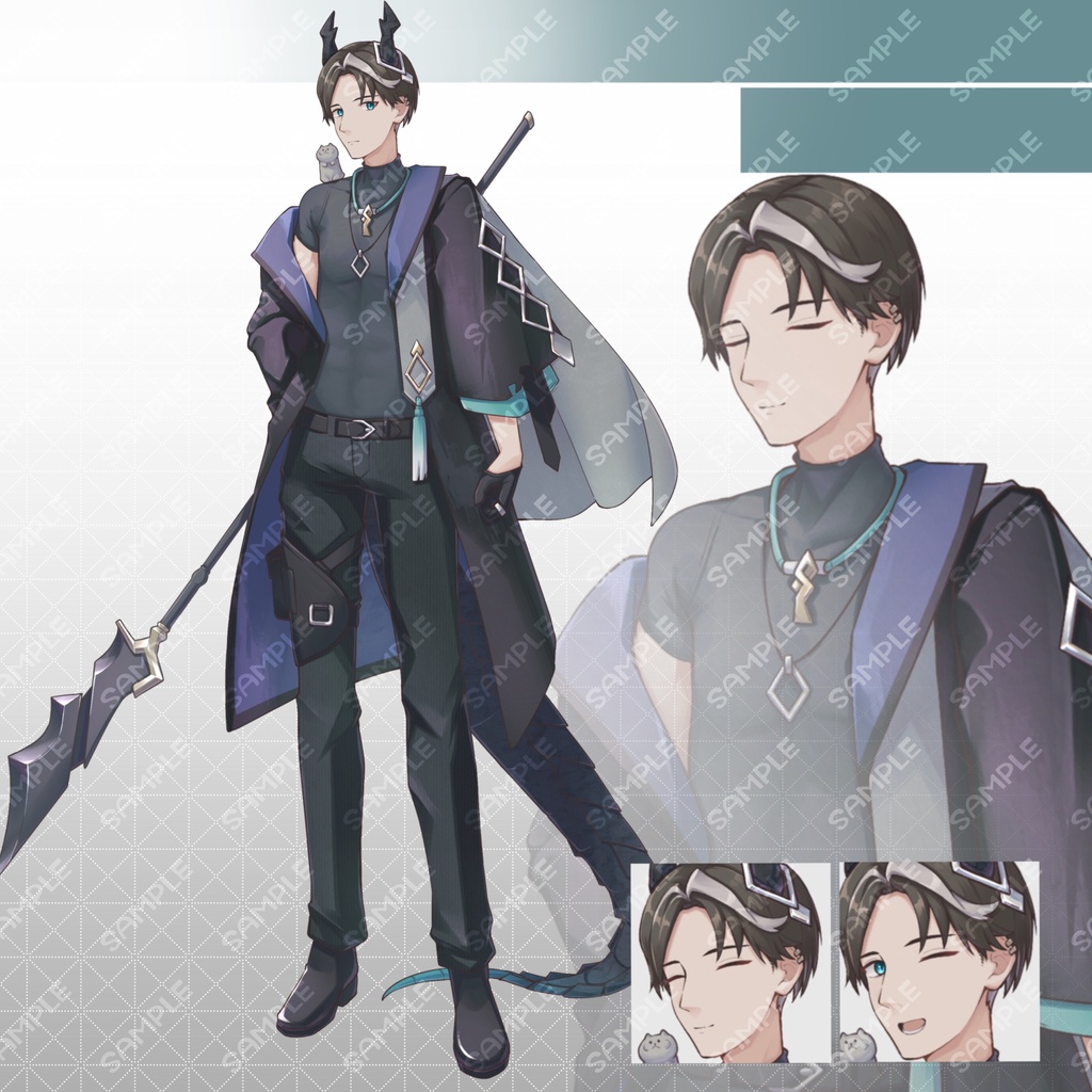【立ち絵素材07】竜槍兵の青年【PNG/PSD】