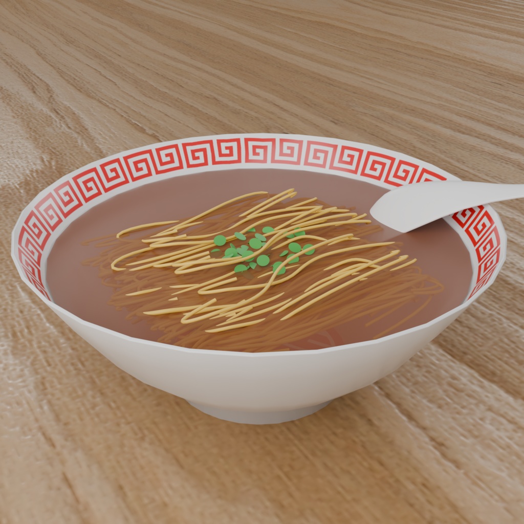 Low Poly Food Props|Japanese Ramen Bowl(ラーメン丼)|Blender・FBX対応