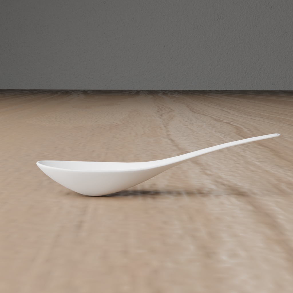 Low Poly Food Props|Chinese Soup Spoon(中華レンゲ)|Blender・FBX対応