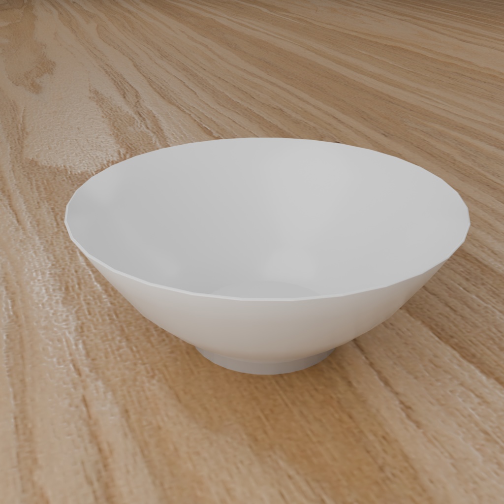 Low Poly Food Props|中華食器3点セット(ラーメン丼・レンゲ・チャーハン皿)|ゲーム・VRChat向け3Dモデル|Blender・FBX対応