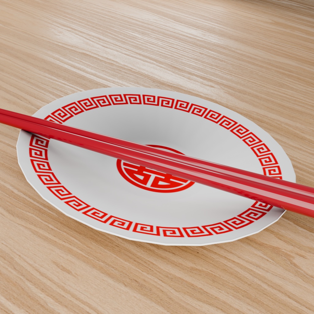 Low Poly Food Props|Chinese Small Plate 中華小皿 3Dモデル|Blender・FBX対応