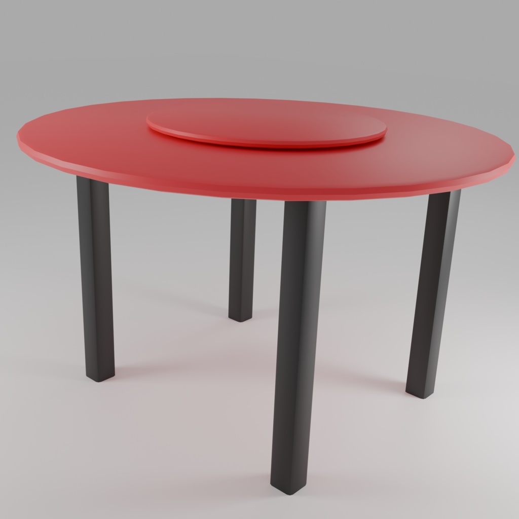 Low Poly Food Props｜中華回転テーブル（丸・Lazy Susan）｜3Dモデル｜Blender・FBX対応