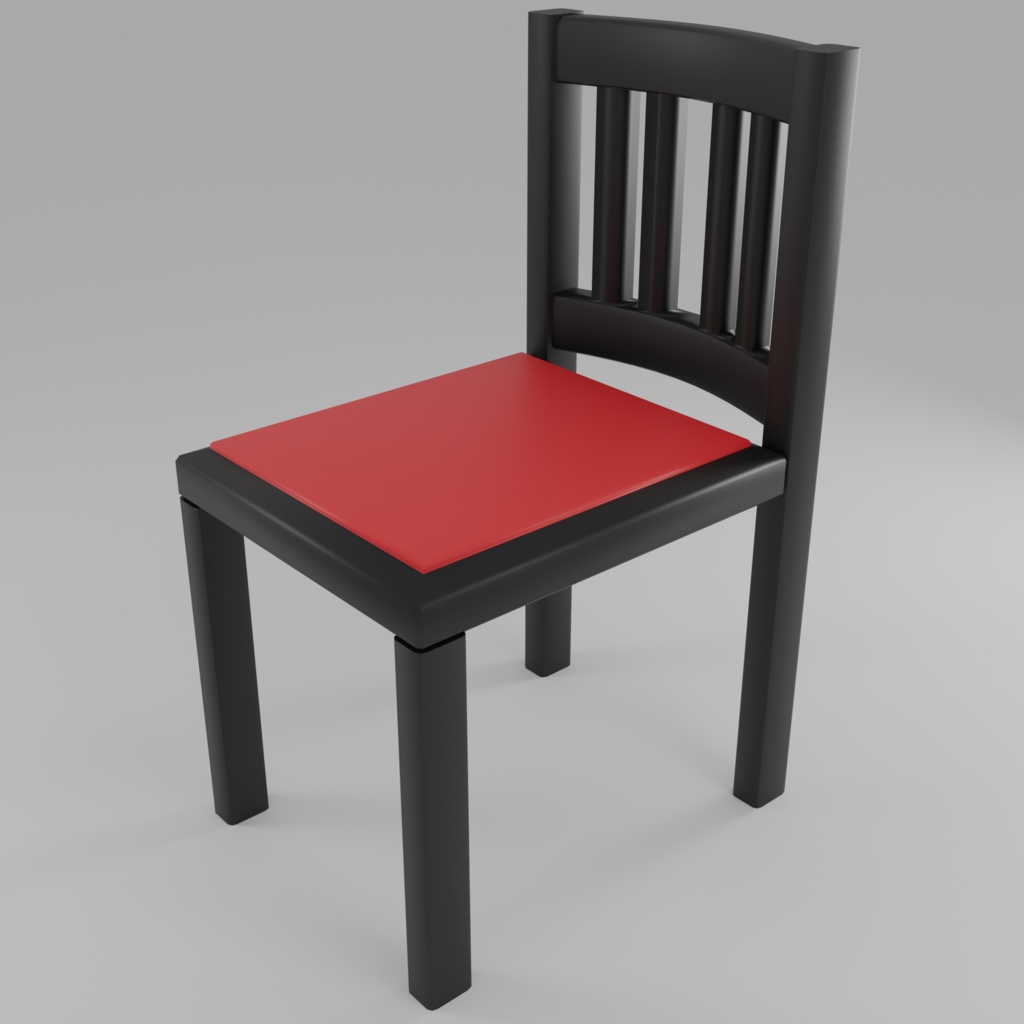 Low Poly Food Props｜中華チェア-B｜3Dモデル｜Blender・FBX対応