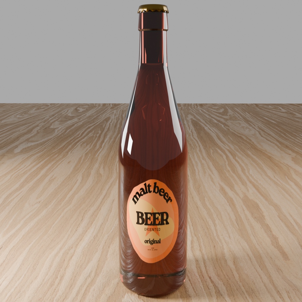 Low Poly Food Props｜ビール瓶｜3Dモデル｜Blender対応
