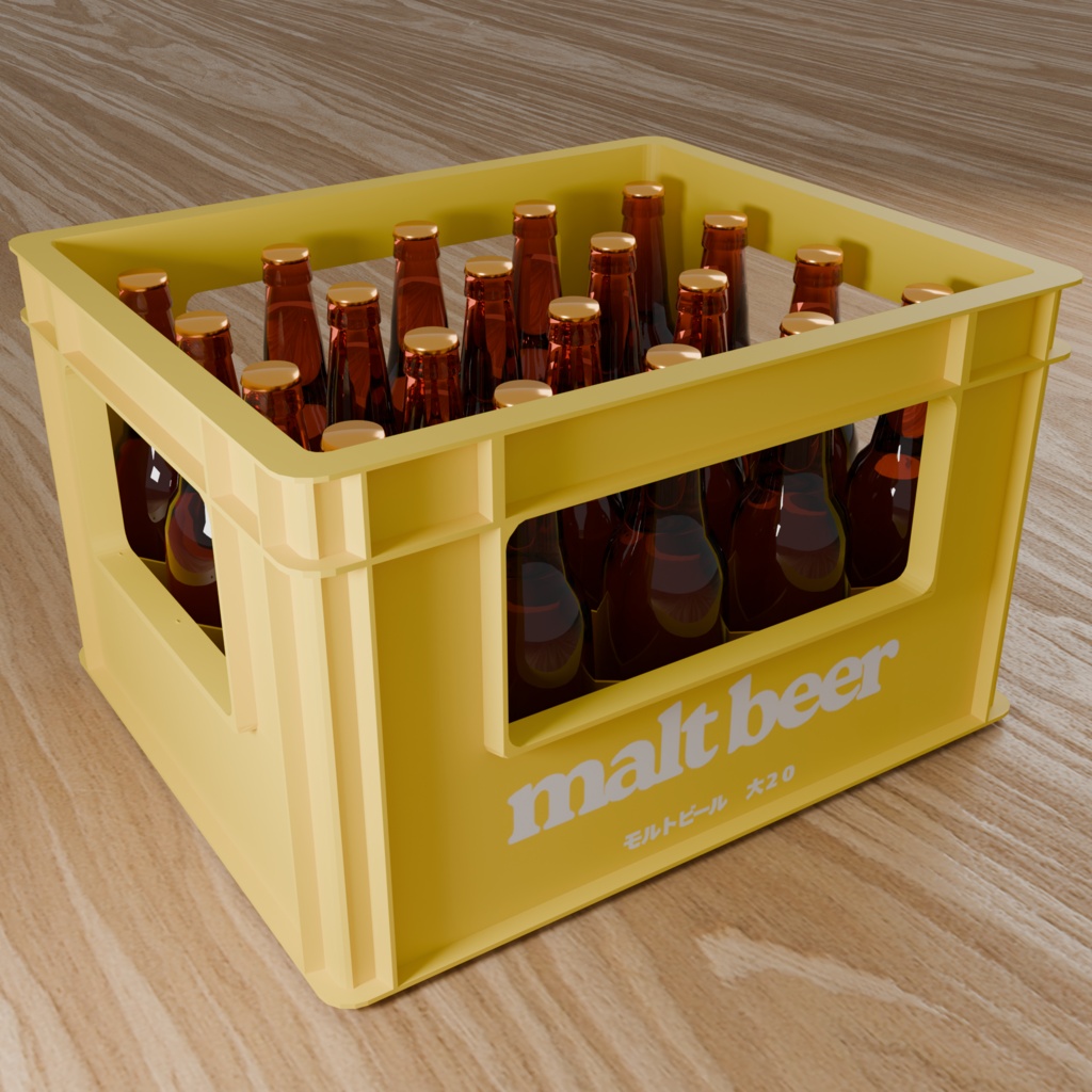 Low Poly Food Props｜ビールケース｜3Dモデル｜Blender・FBX対応