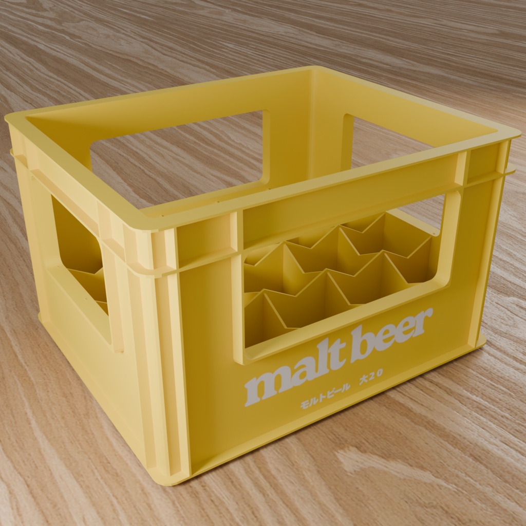 Low Poly Food Props|ビールケース|3Dモデル|Blender・FBX対応
