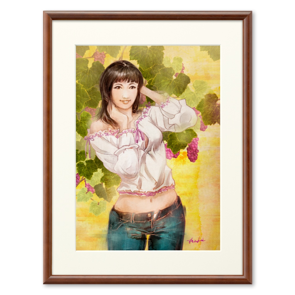 「葡萄と女性。」