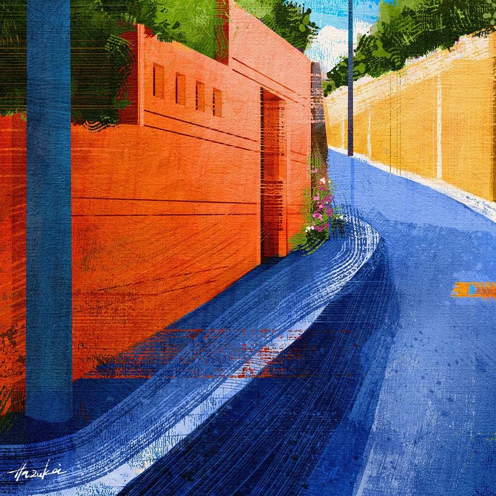 「都会の川。」