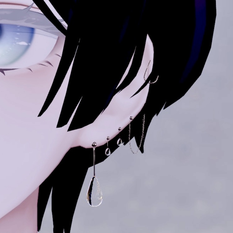 【3Dモデル】雫ピアス　Free
