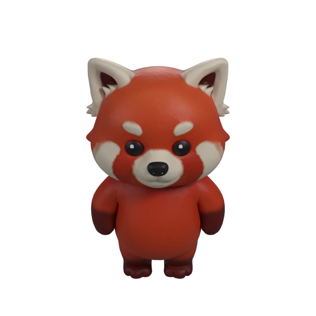 【AI×Blender】レッサーパンダ 3Dモデル(マスコット風)