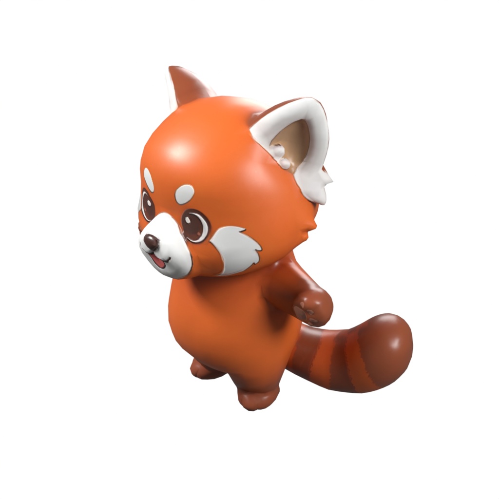 【AI×Blender】レッサーパンダ 3Dモデル(バンザイポーズ・高精度モデル生成)