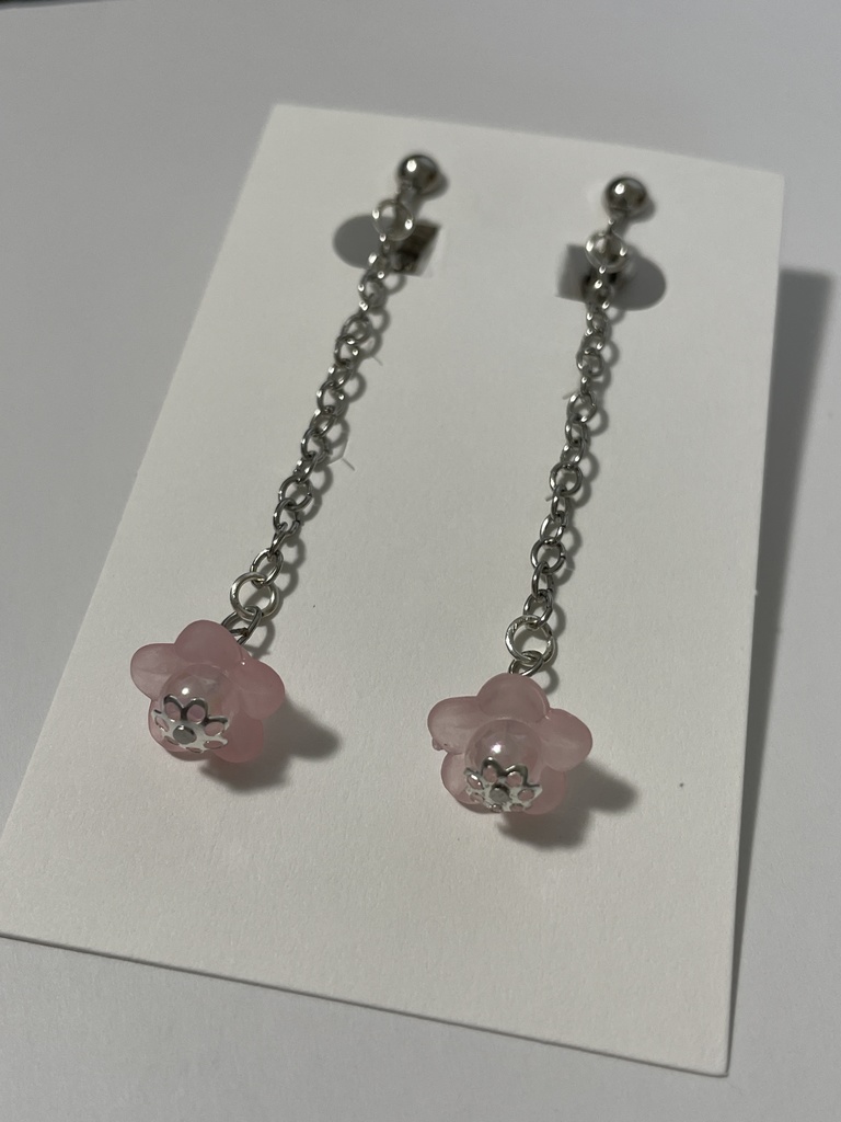 小さなお花のイヤリング(ピンク)