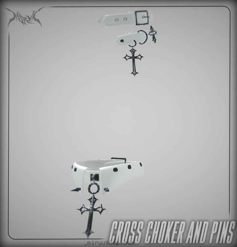 ☆ "cross choker and pins"